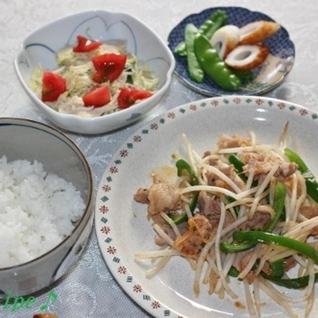 男子飯～肉野菜炒め定食♪