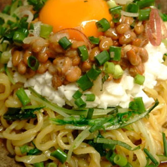 ねばねば納豆和え麺　ーざる麺　和風つゆ　その４ー