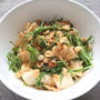 レンジで簡単♪豆腐と水菜の甘辛和え