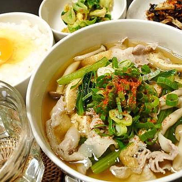 肉は吸物にするのもまたうまいのである（豚肉と小松菜の吸物）