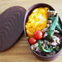曲げわっぱ風のお弁当。