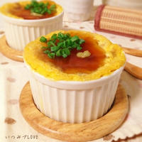 お豆腐と納豆入り〜フワフワたまごレンチン蒸し