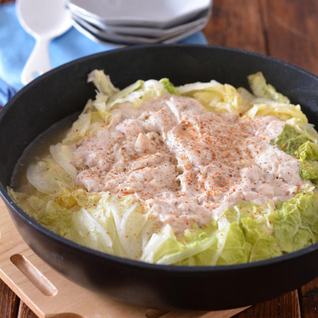 香味鶏と白菜のフライパン蒸し。【フライパン一つ・白菜1/4使い切り・ヘルシーおかず】のごはんの日。
