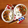 簡単朝ごはん！中華風☆かさまし☆豚肉と春雨の彩り炒め丼で「ハリネズミ丼」