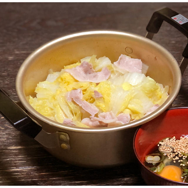 豚バラ白菜と卵ポン酢