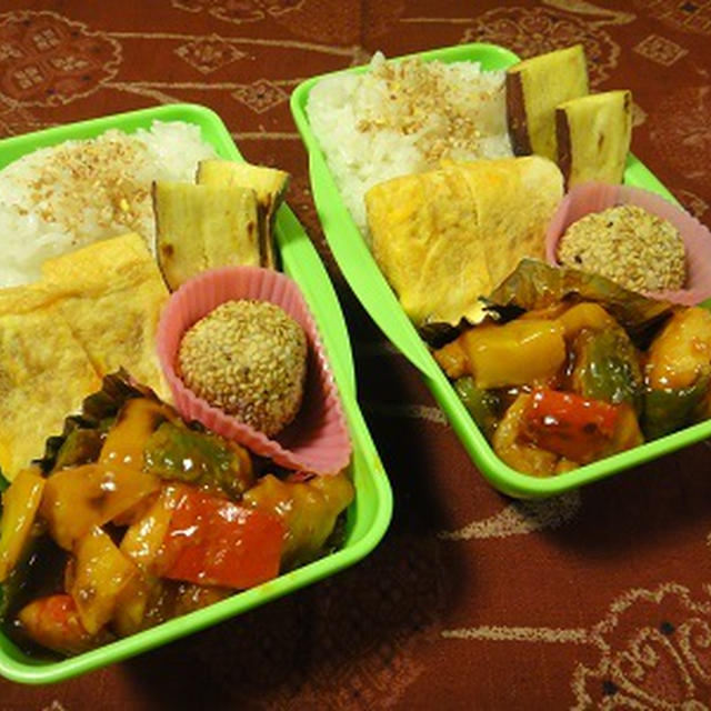１２月２日　　酢鶏弁当　～　大2＠ガブ　＆　高1＠ぴょんぴ