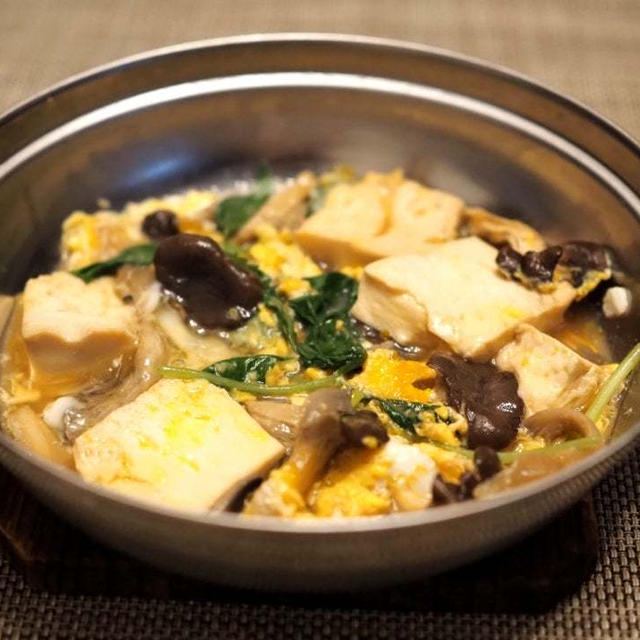 豆腐の卵とじと焼き魚