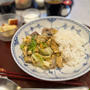 鯖✨と✨野菜✨の✨卵とじ炒め✨で✨朝ごはん✨