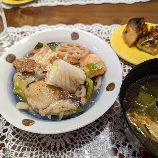 牡蠣と海老の野菜あん