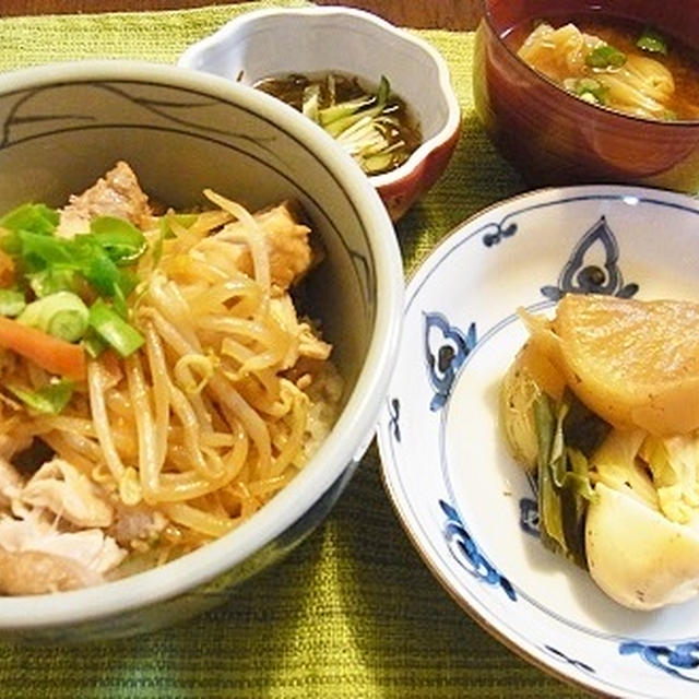 野菜たっぷり照り焼き丼　＆　母と病院へ