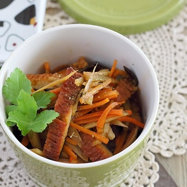 うなぎと根菜の甘辛炒め｜甘い味の作りおきおかず