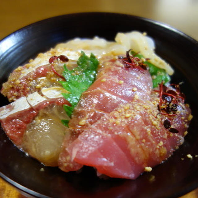 刺身の胡麻丼