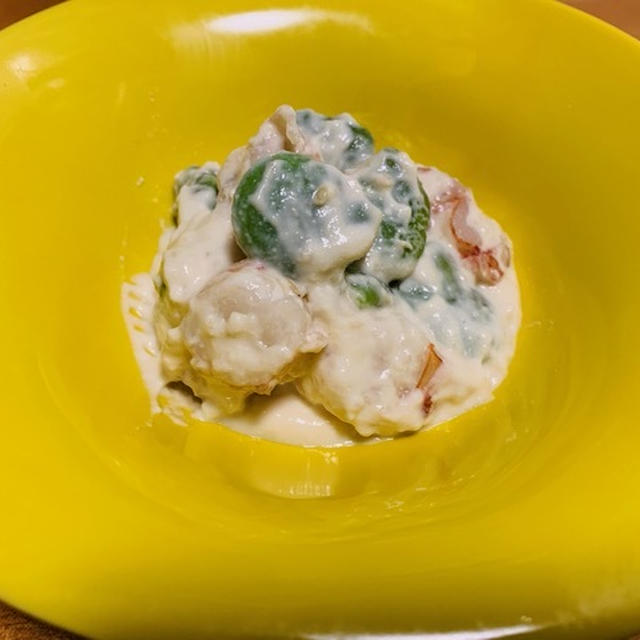 海老とそら豆の白和え