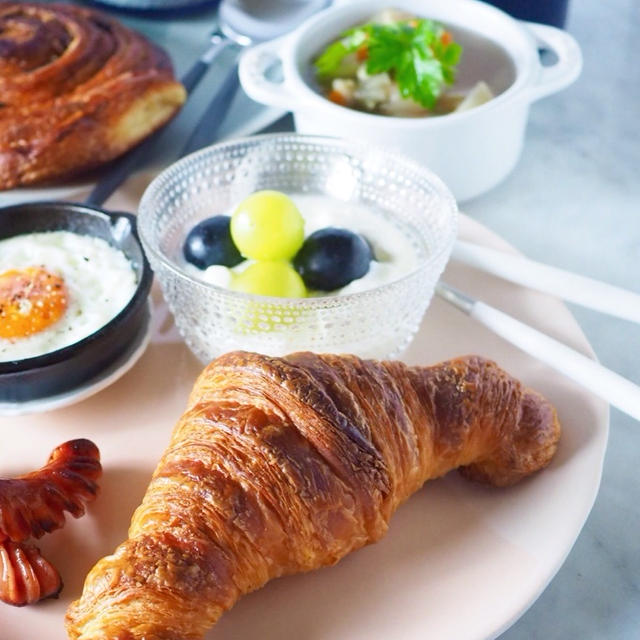 ☆美味しいパンで朝ごはん☆バルミューダでカリカリふわふわクロワッサン☆
