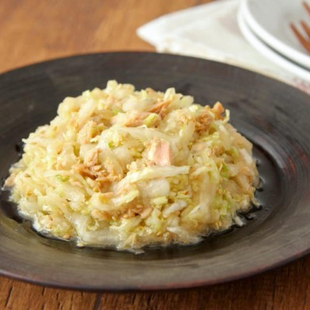 白菜の大量消費に！　【作り置き】できるツナと白菜の和風サラダ