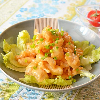 鶏むね肉のマヨソース和え♪＆伊達・しだれ桜とエゾリス