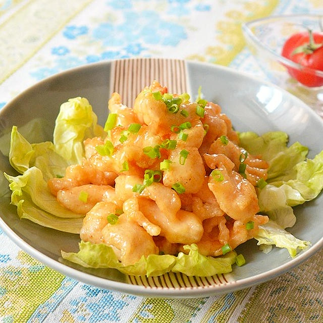 鶏むね肉のマヨソース和え♪＆伊達・しだれ桜とエゾリス