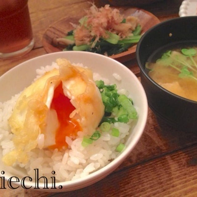 とろっとろ♡半熟玉子天丼