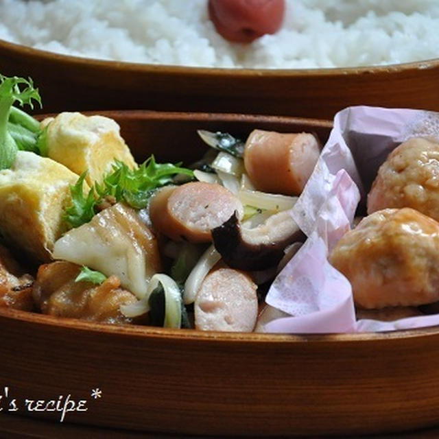 簡単！お弁当レシピ～野菜炒め弁当～