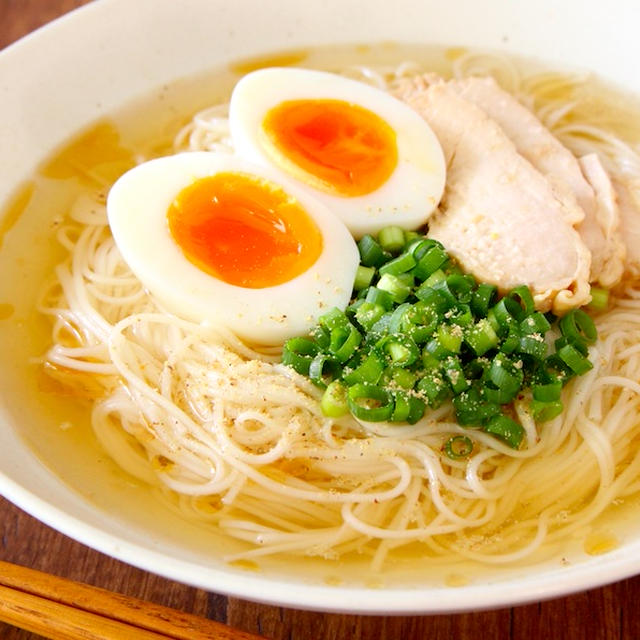 【調理時間5分】食欲がない時でもさっぱり食べられる ぶっかけ塩スープ素麺