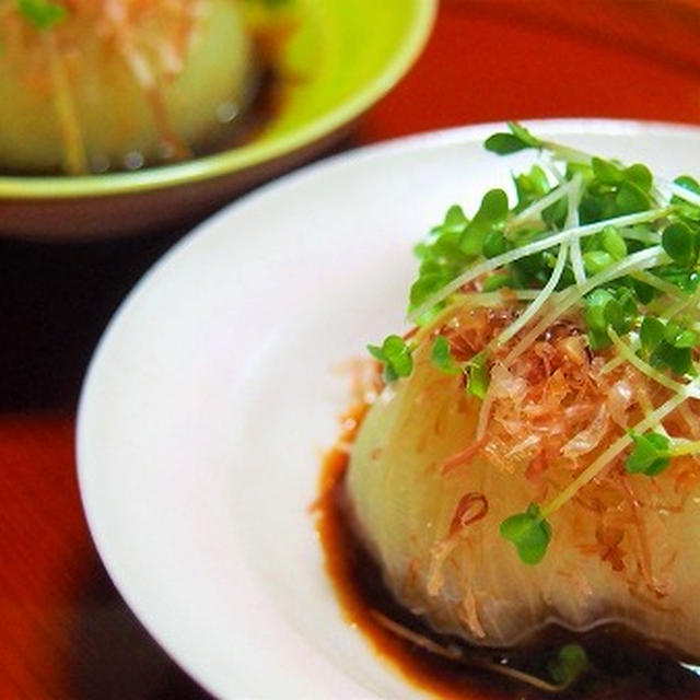 とろとろ　新玉ねぎのレンジ丸蒸し！　くらしのアンテナ掲載レシピ♪　　　高級「生」食パン