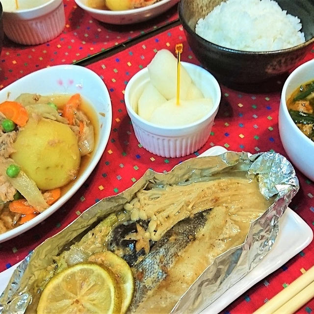 我が家のイチオシ【鱈の味噌マヨホイル焼き＆ツナじゃが】de 夕食　＆　フィーバー！？
