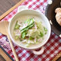 【レシピ・スープ・PR】食物繊維が手軽に摂れる！春キャベツとアスパラの糸寒天クリームスープ