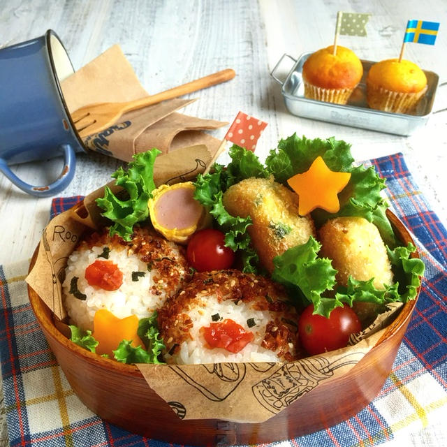もみあげ君とお調子モン太君のお弁当。＊子供たちのこととか＊