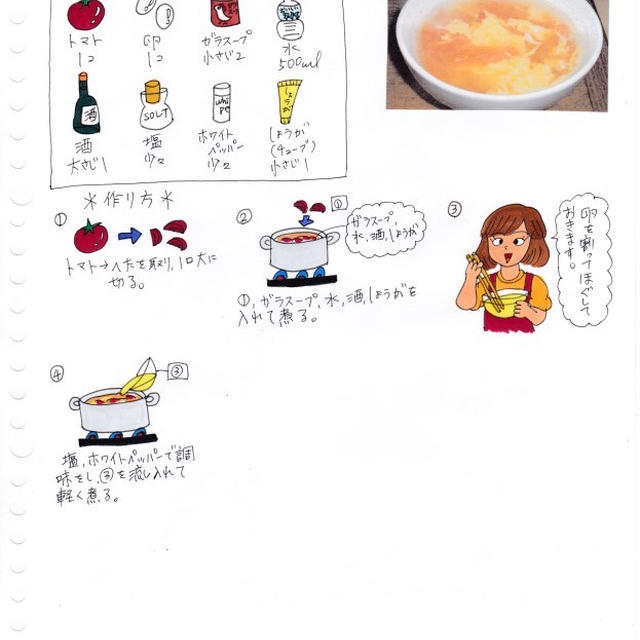 トマトと卵の塩スープ