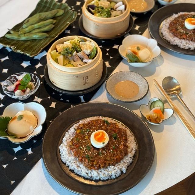 和風キーマカレーと蒸し野菜の夜ごはん&楽天マラソンのお買い物