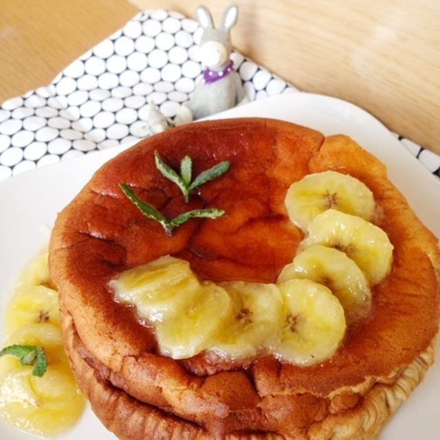 お豆腐でバナナスフレケーキ