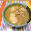 雨が降りました　　カリフラワー＆うち青豆のカレー風味スープ