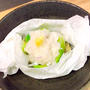 生鱈と蕾菜とあやめ雪カブの春の蒸し物