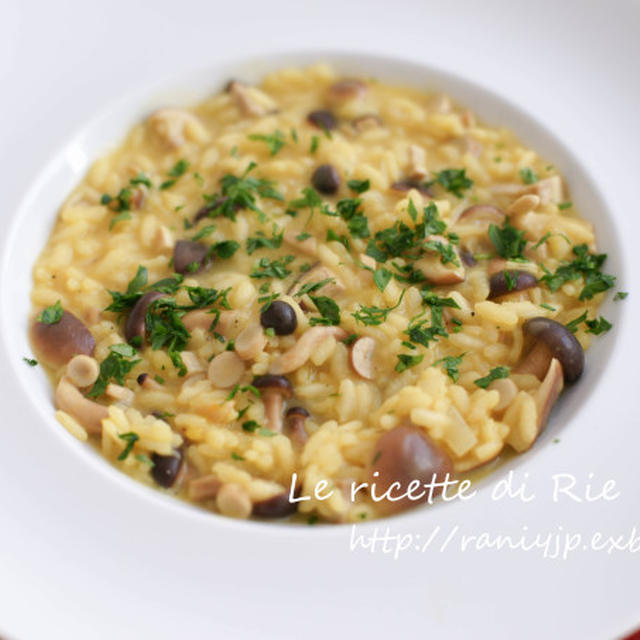 Risotto allo zafferano e funghi きのこのサフラン リゾット