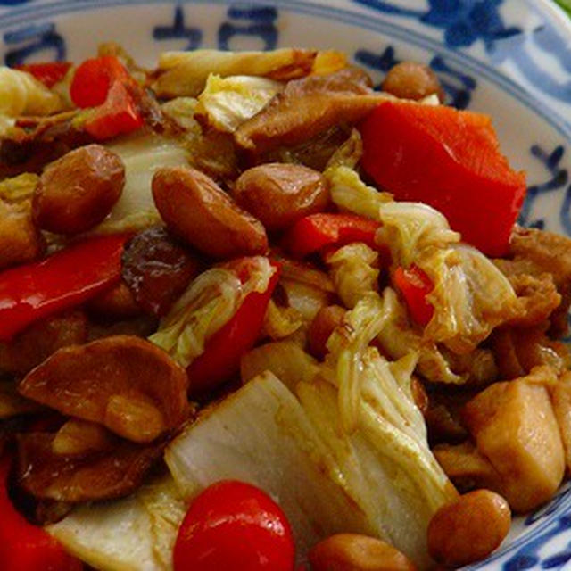 鶏肉と白菜の豆鼓醤炒め→どんぶりに変身♪