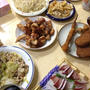 手羽先の甘辛ダレ・塩焼きそばで晩酌