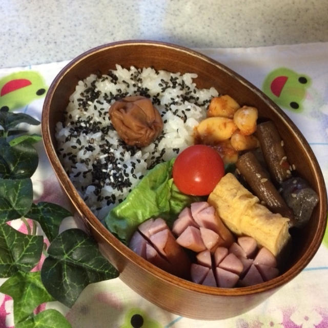お花ウインナー弁当♪2014.11.18