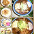 カレーうどんに鶏牛蒡おこわ