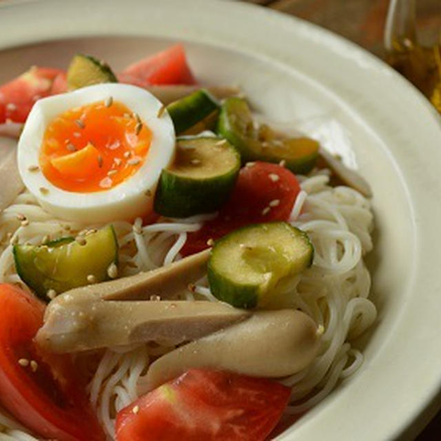 【レシピ】翌日の麺で・・和風冷やし出汁そうめん