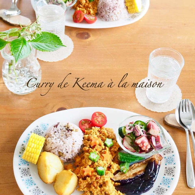 鶏の胸肉キーマカレーdeおうちごはん…
