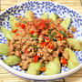 麻婆ナスよりサッパリ・ライト♪ 蒸しナスの麻婆肉味噌かけ