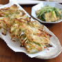 ねぎとおかかの米粉かき揚げ、焼き魚のごはんの日。