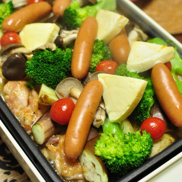 家族が集まったらホットプレートが楽！【チキンとお野菜のガリバタぎゅうぎゅう焼き】で晩ごはんと読売新聞さんで《らくべん》を紹介していただきました