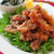 豚こまぎれ肉のカリカリ焼き　　わかめおろし添え