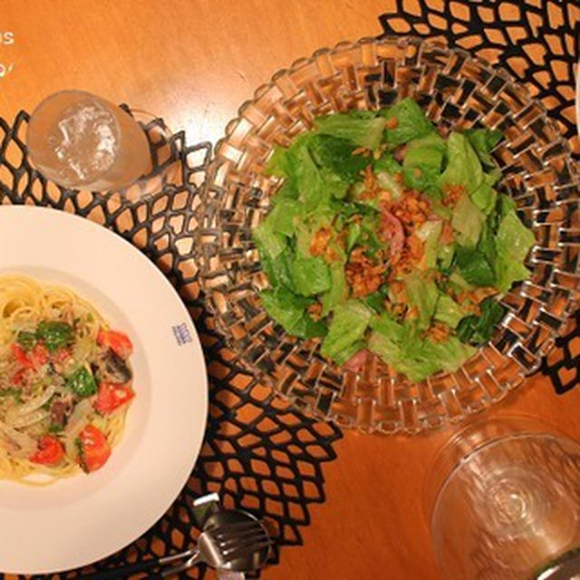 『セロリとオイルサーディンのスパゲッティ』の夜ごはん。
