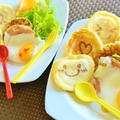 ウィスパーのパンケーキレシピ☆妖怪ウォッチ&ちょっぴりお肉と野菜たっぷりサラダレシピ