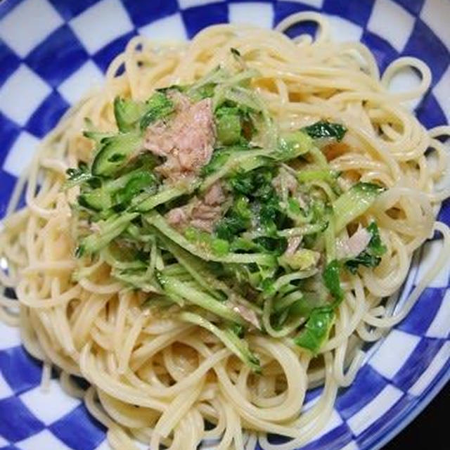 5月1日　　ツナと きゃべつとの冷たい パスタ