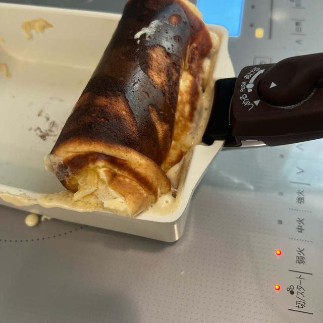 玉子焼き器で、大判焼。