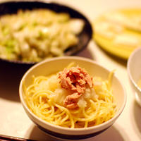 早ゆでパスタ×ツナおろし