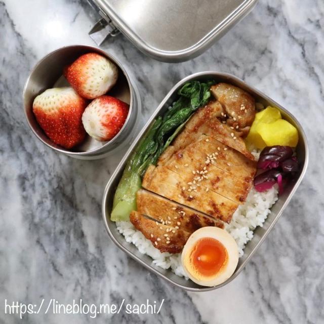 豚肉の味噌漬け焼き弁当♡【#お弁当#のっけ弁】